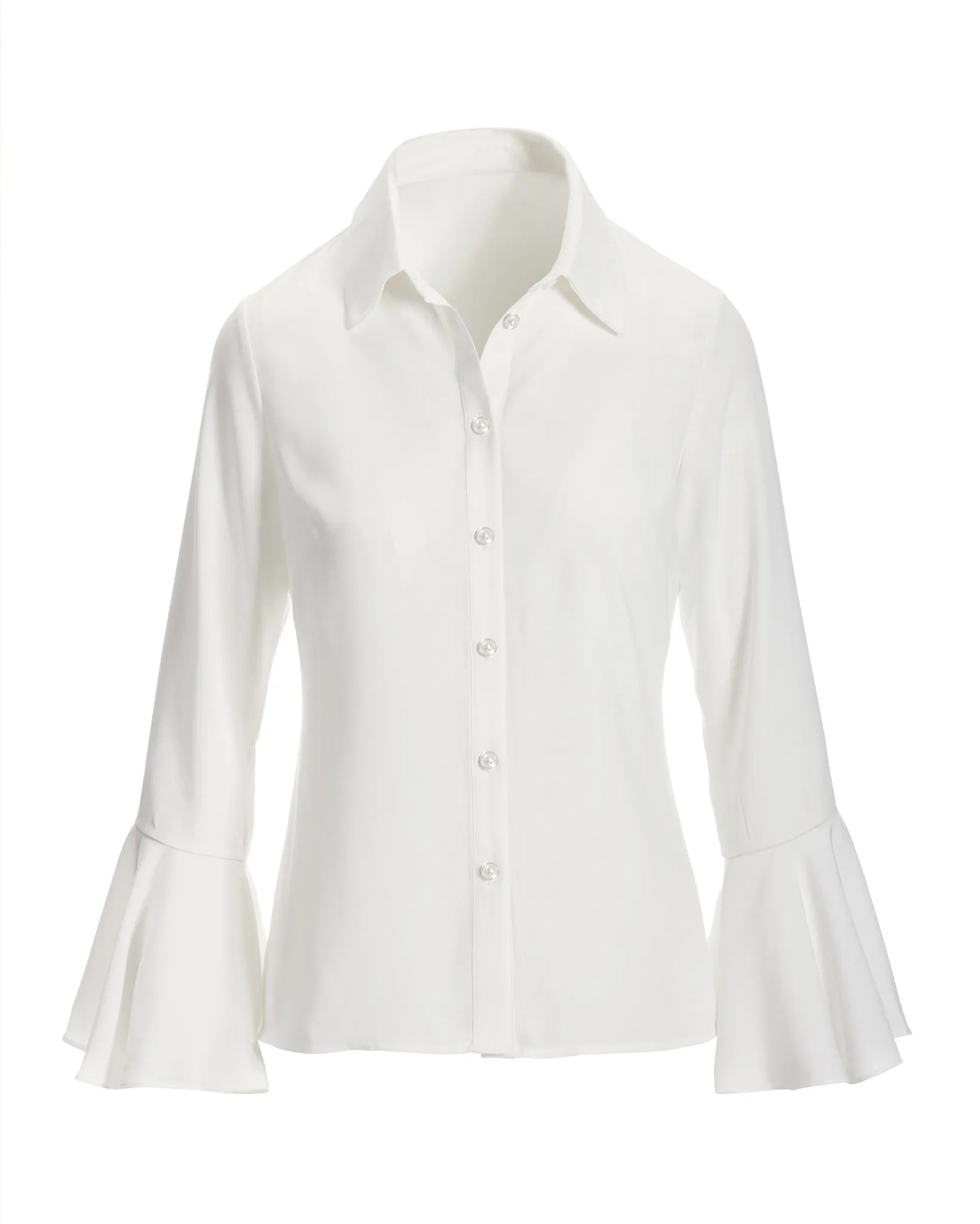 Alexa Flare Sleeve Shirt White