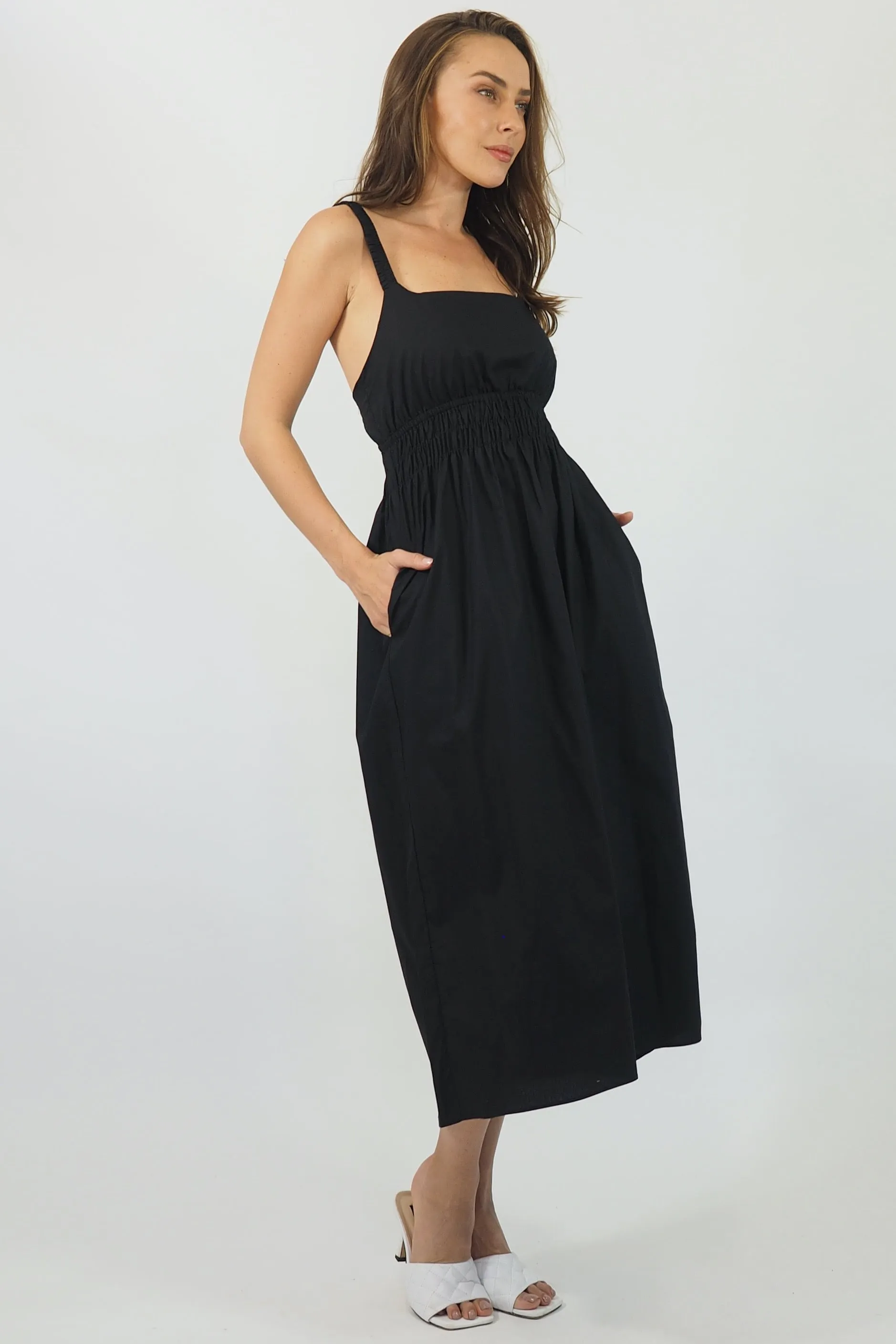 Alice Cut Out Midi Dress - Black