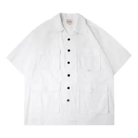 A[S]USL FOUR POCKET CUBAN SHIRT-WHITE