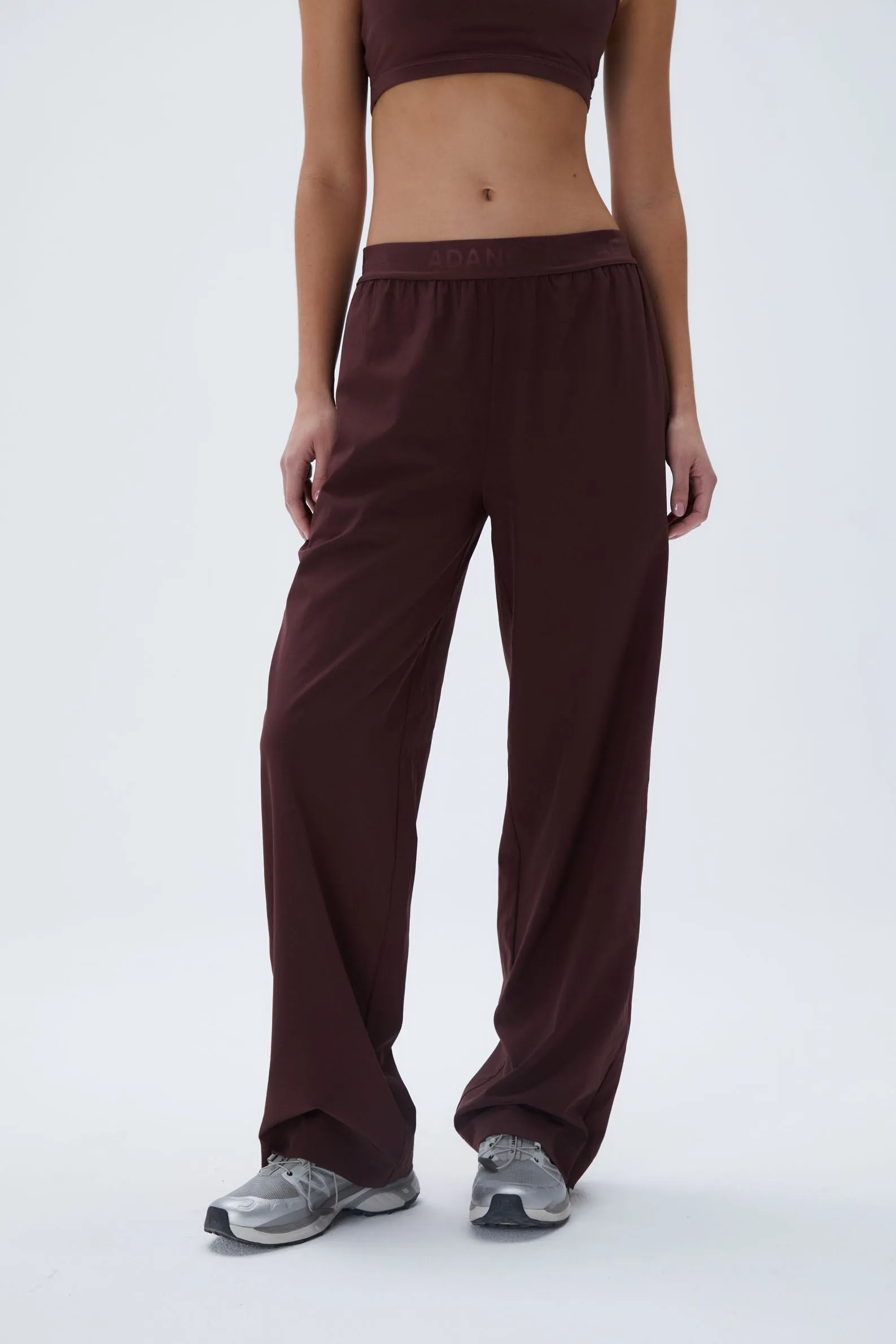 Branded Waistband Pant - Burgundy