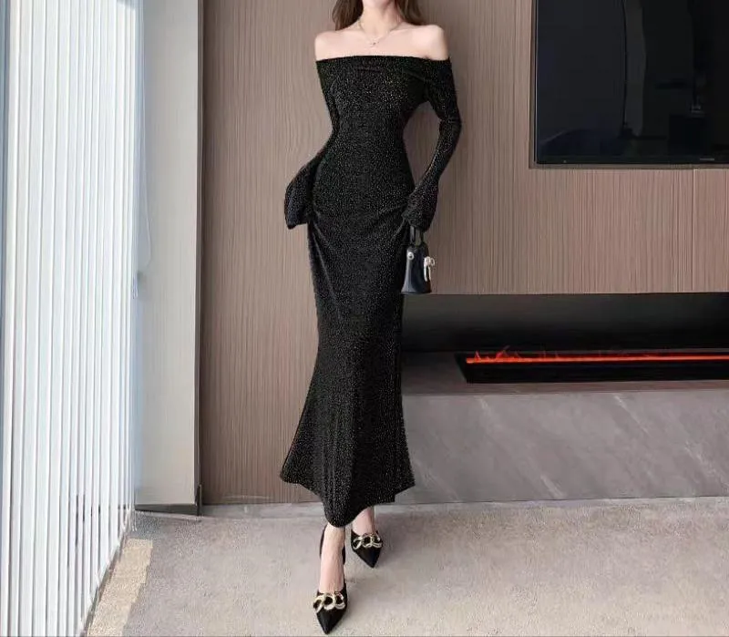 Chicca Off Shoulder Bodycon Evening Dress