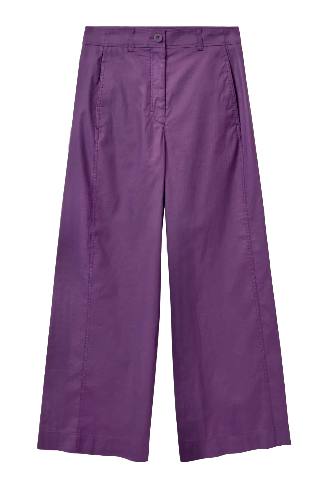 cos High-waisted Wide-leg Linen Trousers In Purple BNWT UK 6