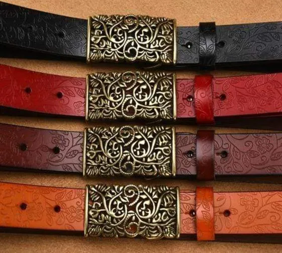 Crafted Floral Buckle Belt