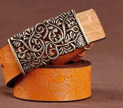 Crafted Floral Buckle Belt