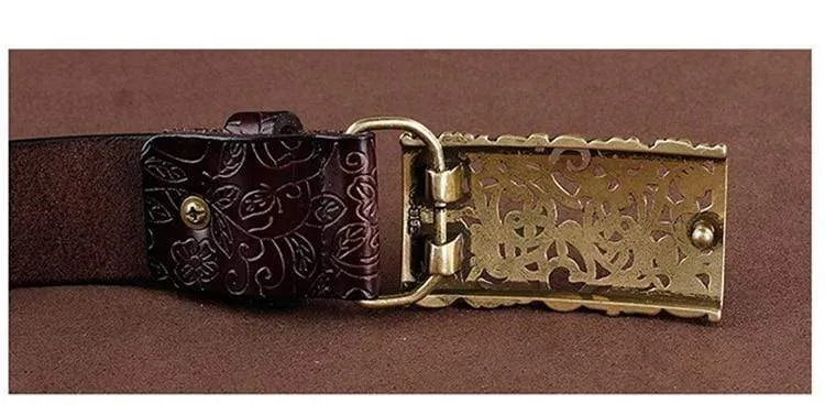 Crafted Floral Buckle Belt