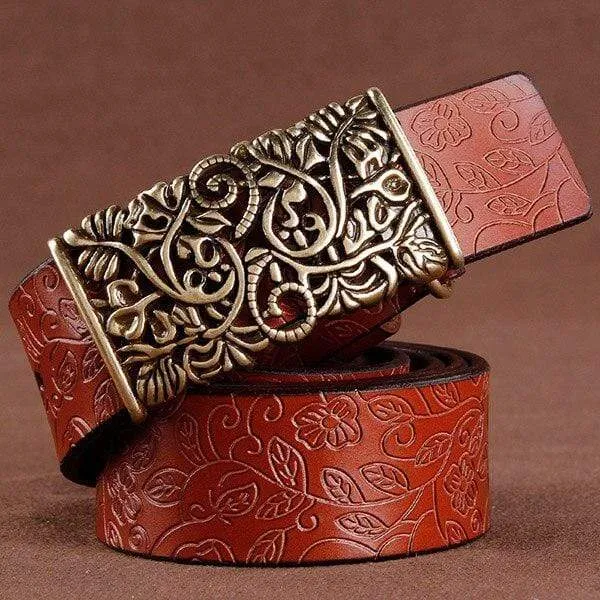 Crafted Floral Buckle Belt