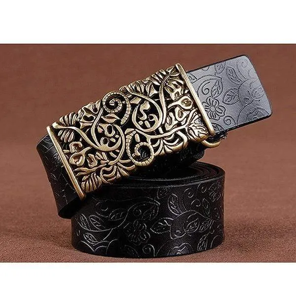 Crafted Floral Buckle Belt