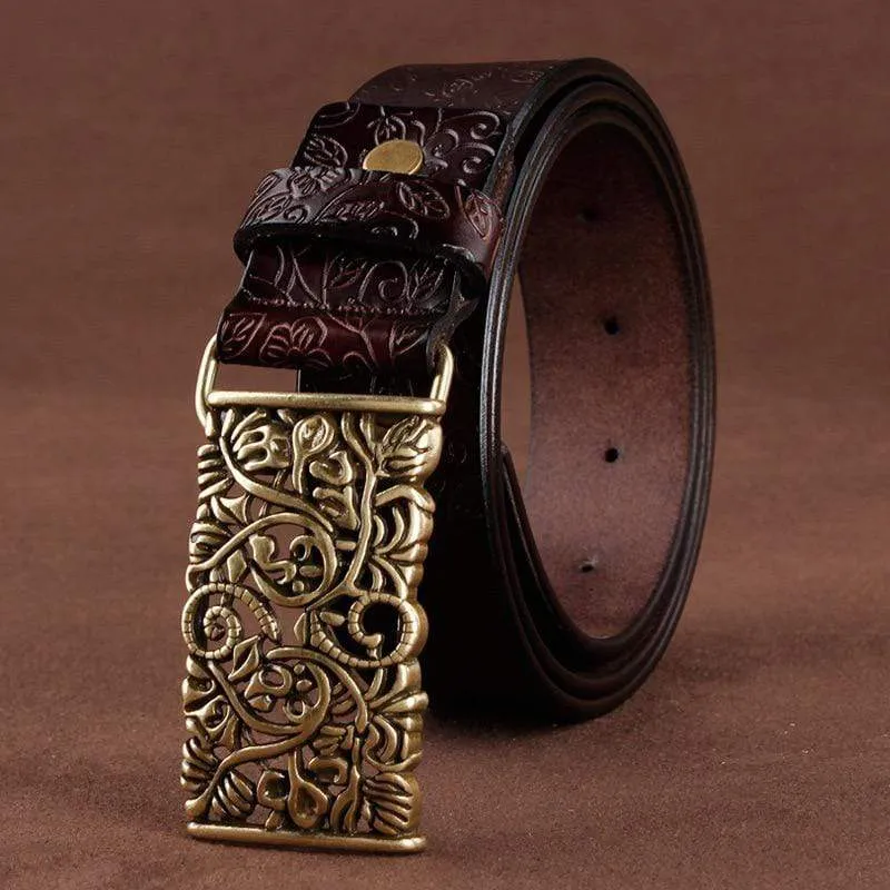 Crafted Floral Buckle Belt