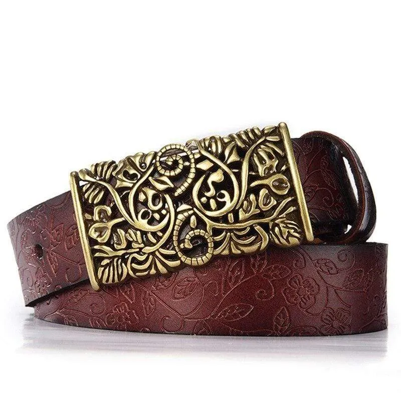 Crafted Floral Buckle Belt