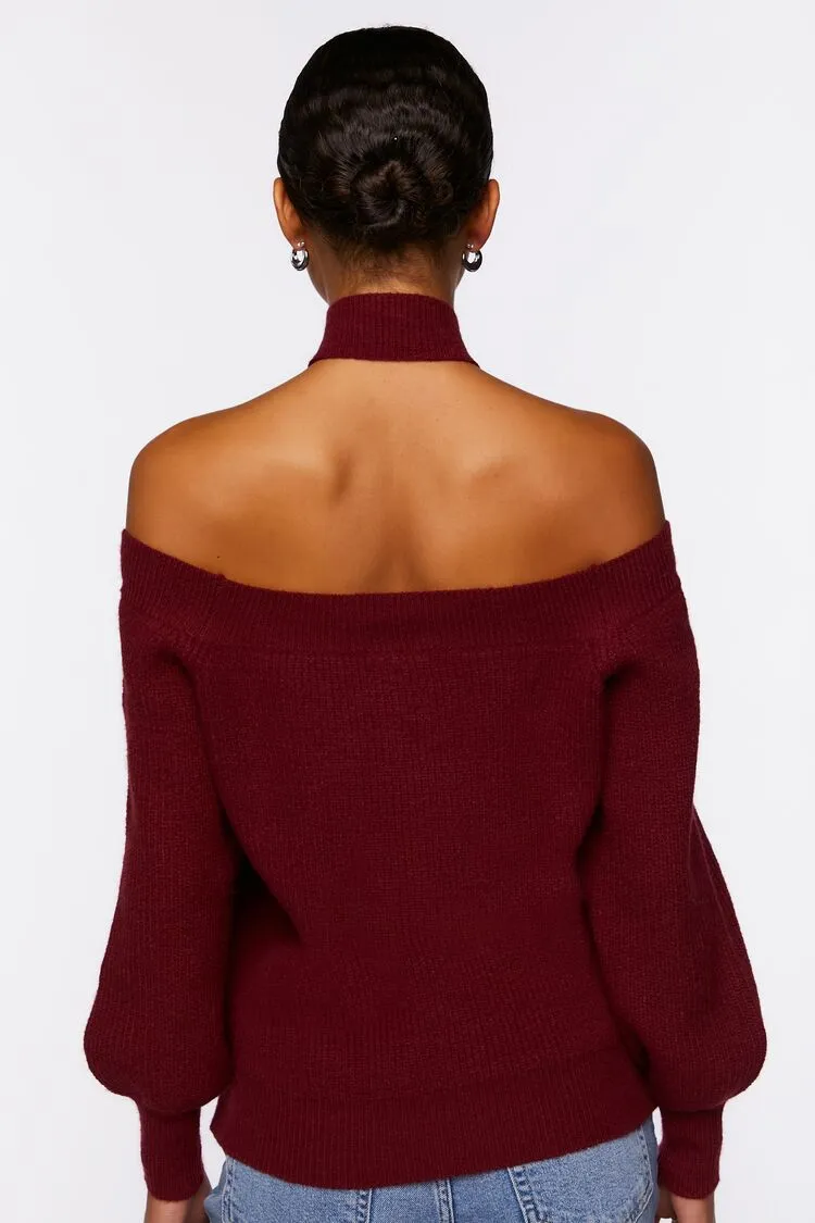 Crisscross Off-the-Shoulder Sweater