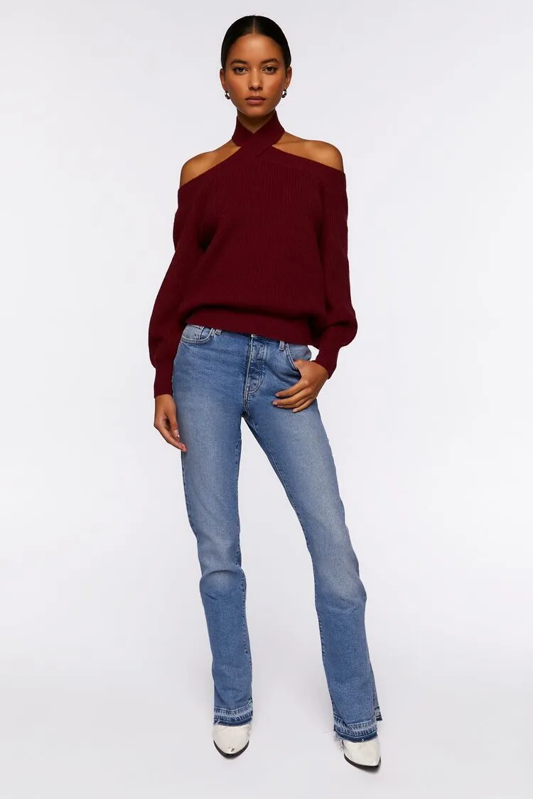 Crisscross Off-the-Shoulder Sweater