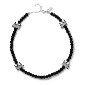 Crystal Haze x Basquiat Bead Necklace - Black