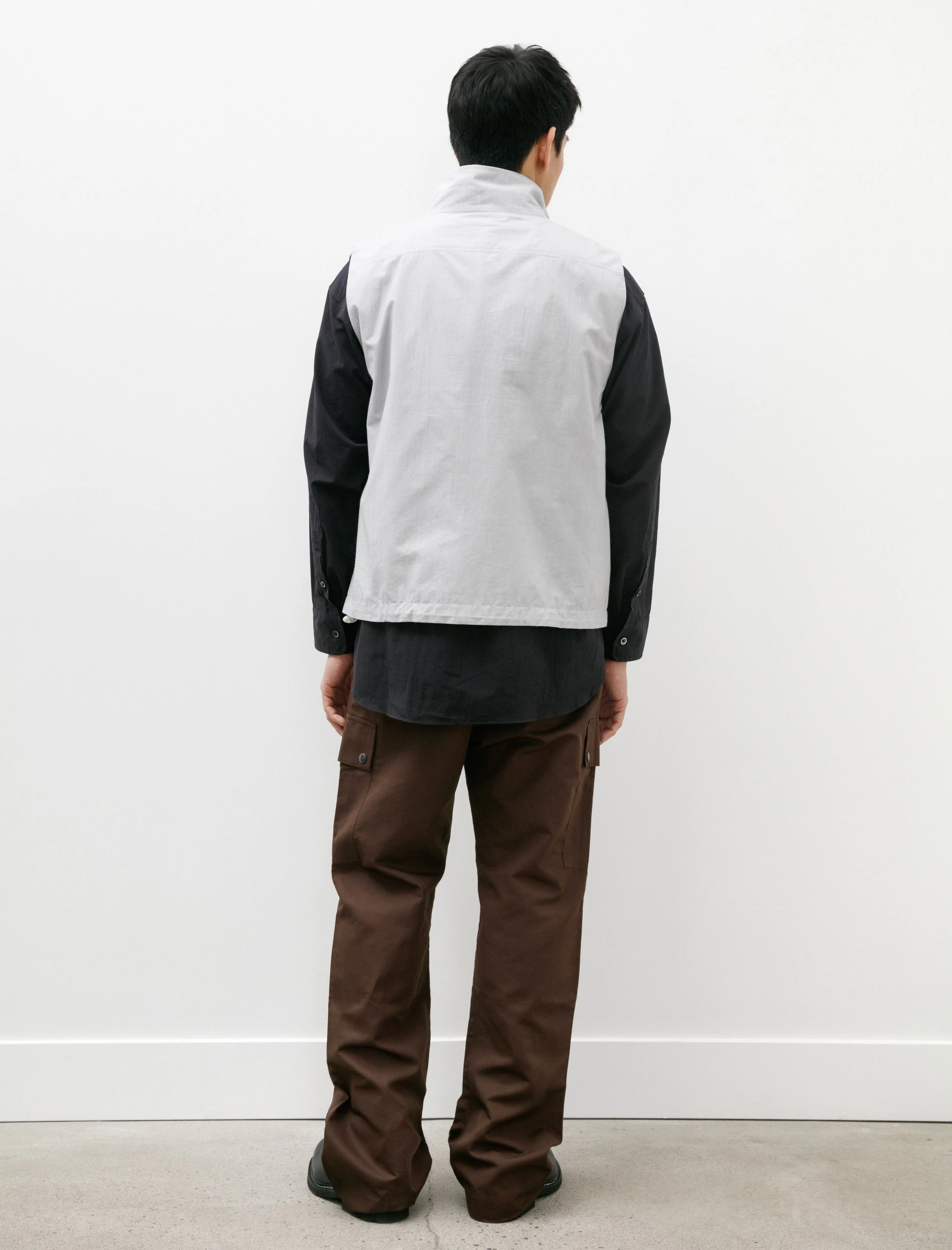 Deck Trousers Cotton Linen Gabardine Brown