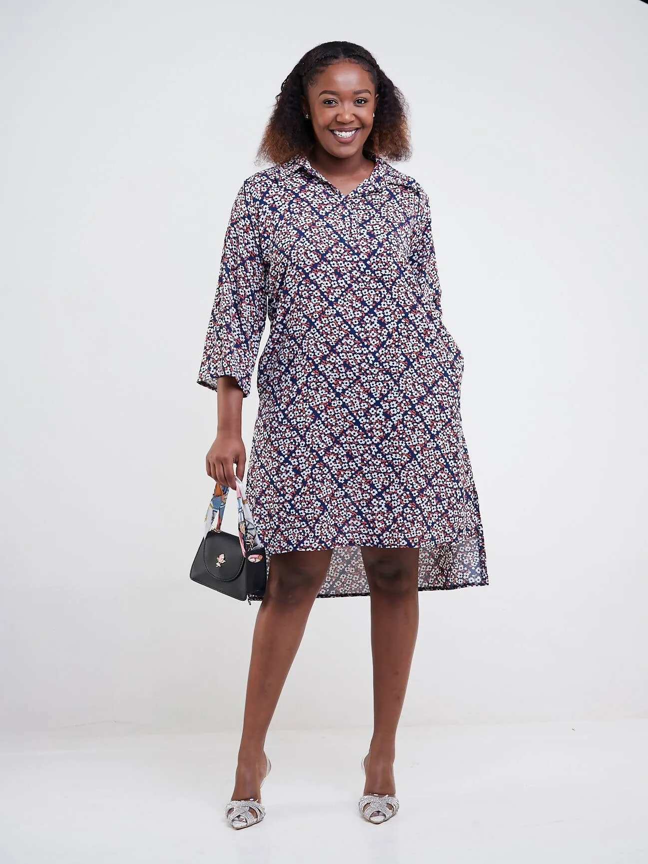 Dewuor High Low Shift Dress - Blue