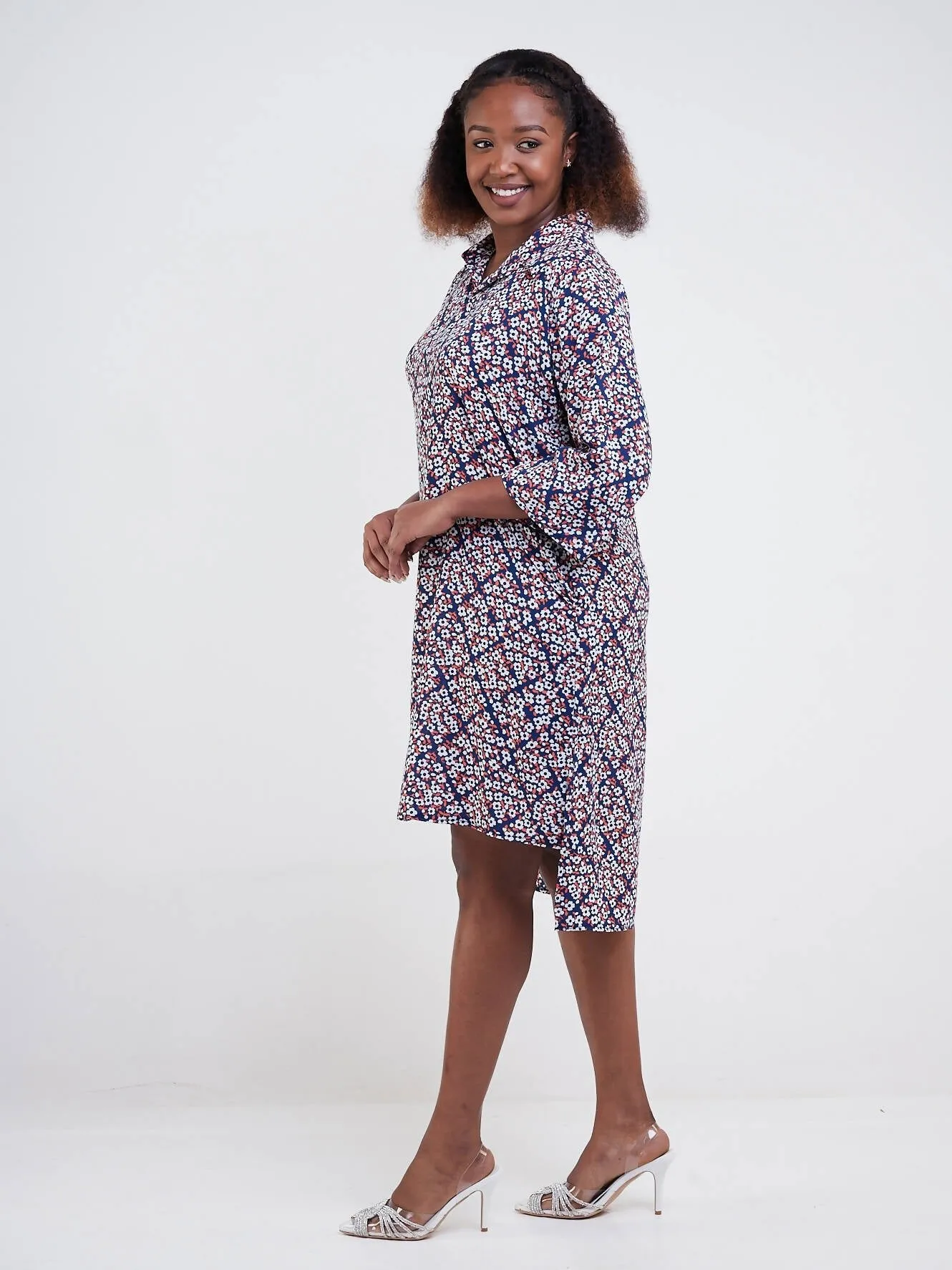 Dewuor High Low Shift Dress - Blue