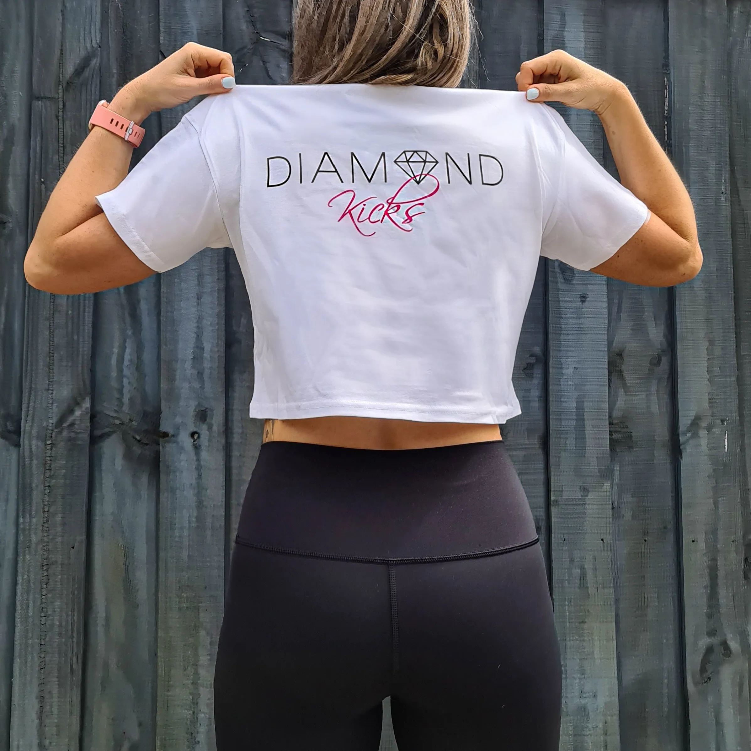 Diamond Kicks Cropped Tee (White)