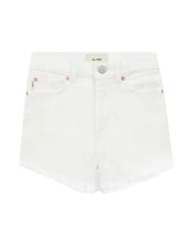 DL1961 Girls Lucy White Frayed High Rise Cut Off Shorts