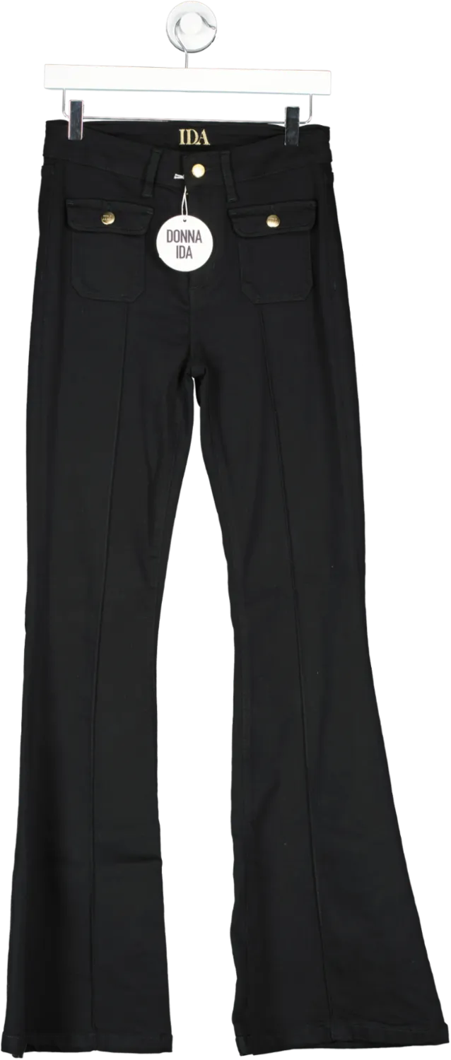 DONNA IDA Black Martha The High Top Classic Flare Trousers W27