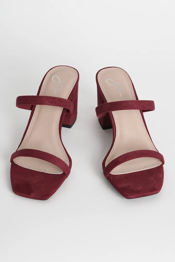 Double Strap Heeled Mules