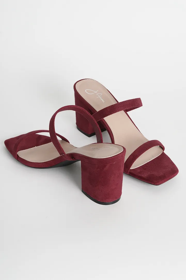 Double Strap Heeled Mules