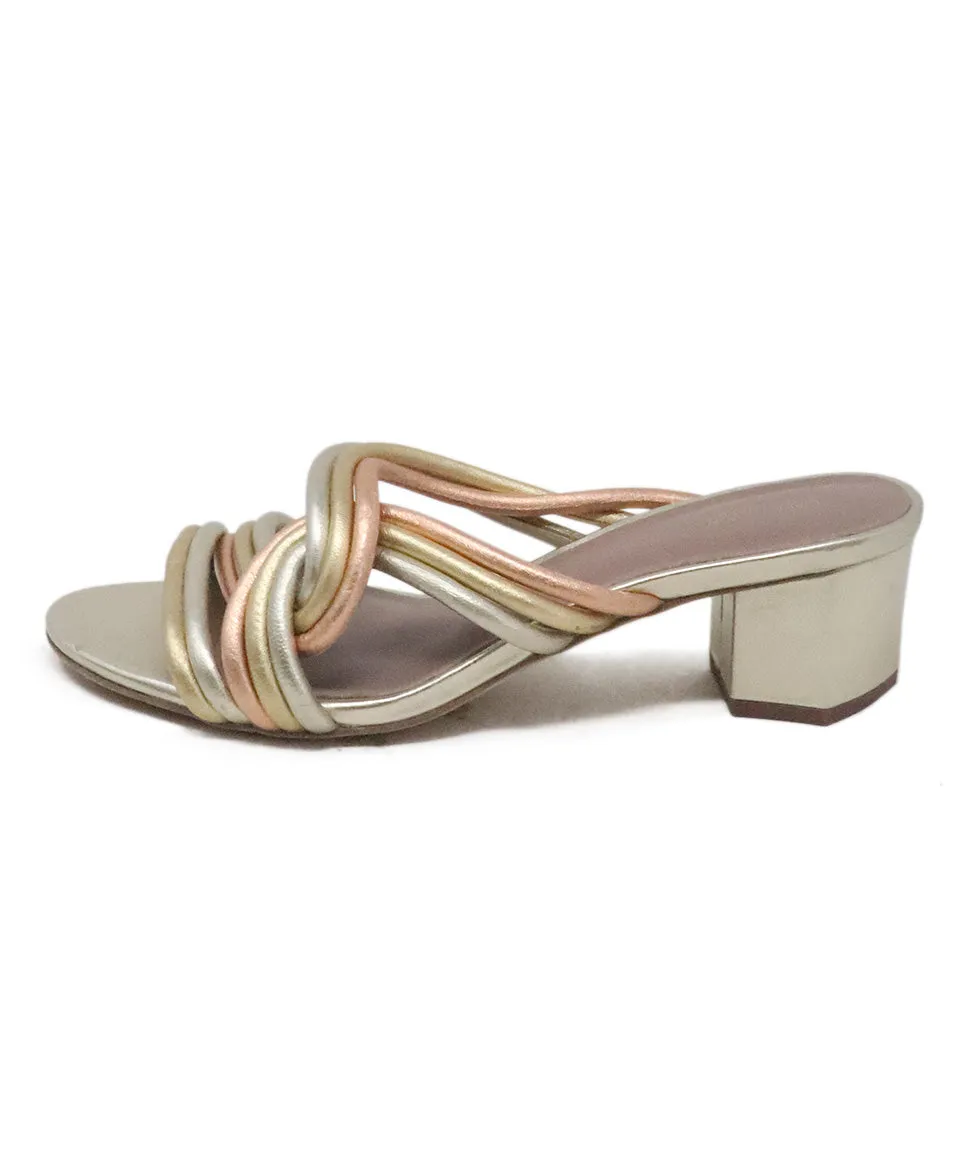 DVF Metallic Leather Sandals sz 8