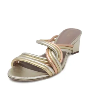 DVF Metallic Leather Sandals sz 8