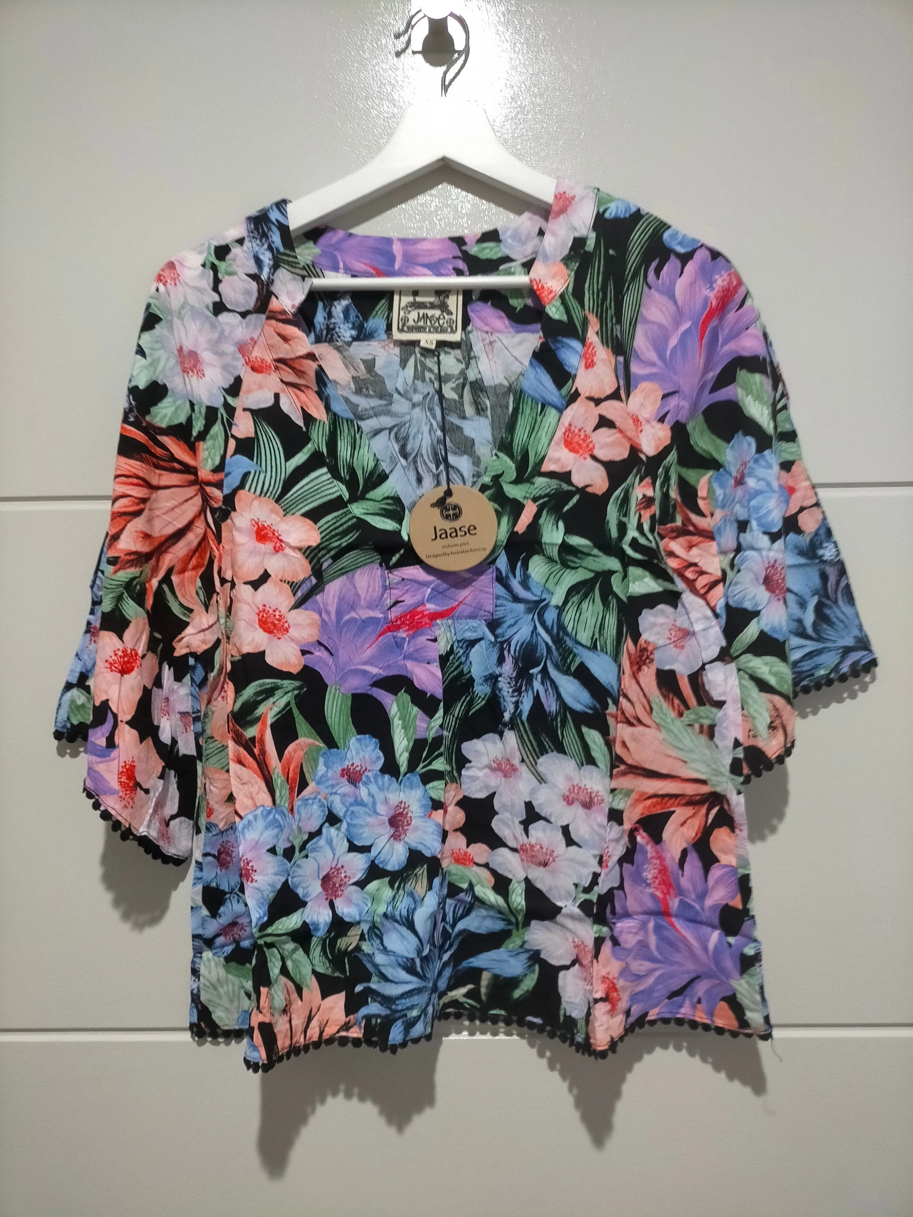 Gabriella Top Midnight Tropics Print