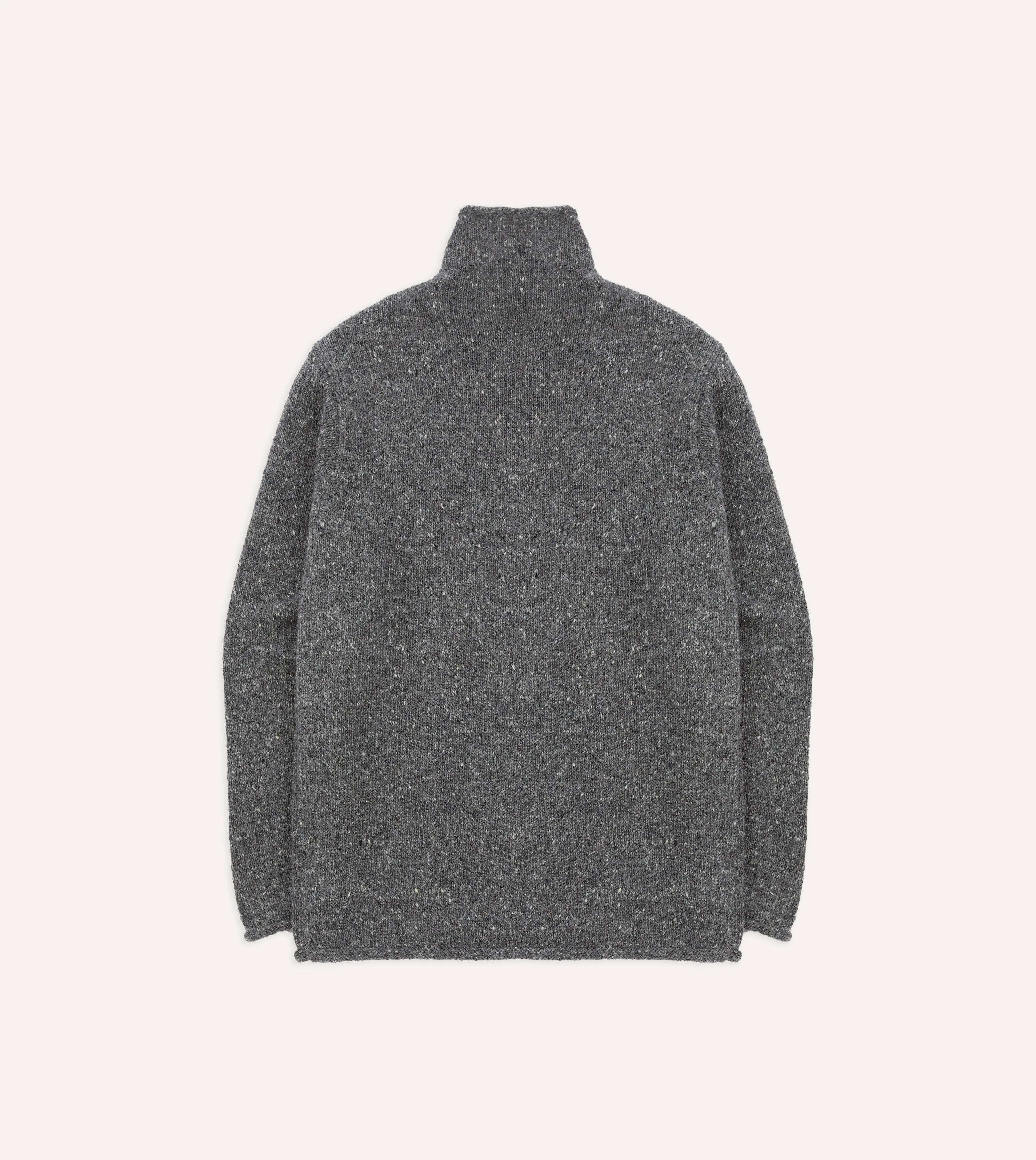 Grey Marl Mohair Wool Mock Neck Jumper