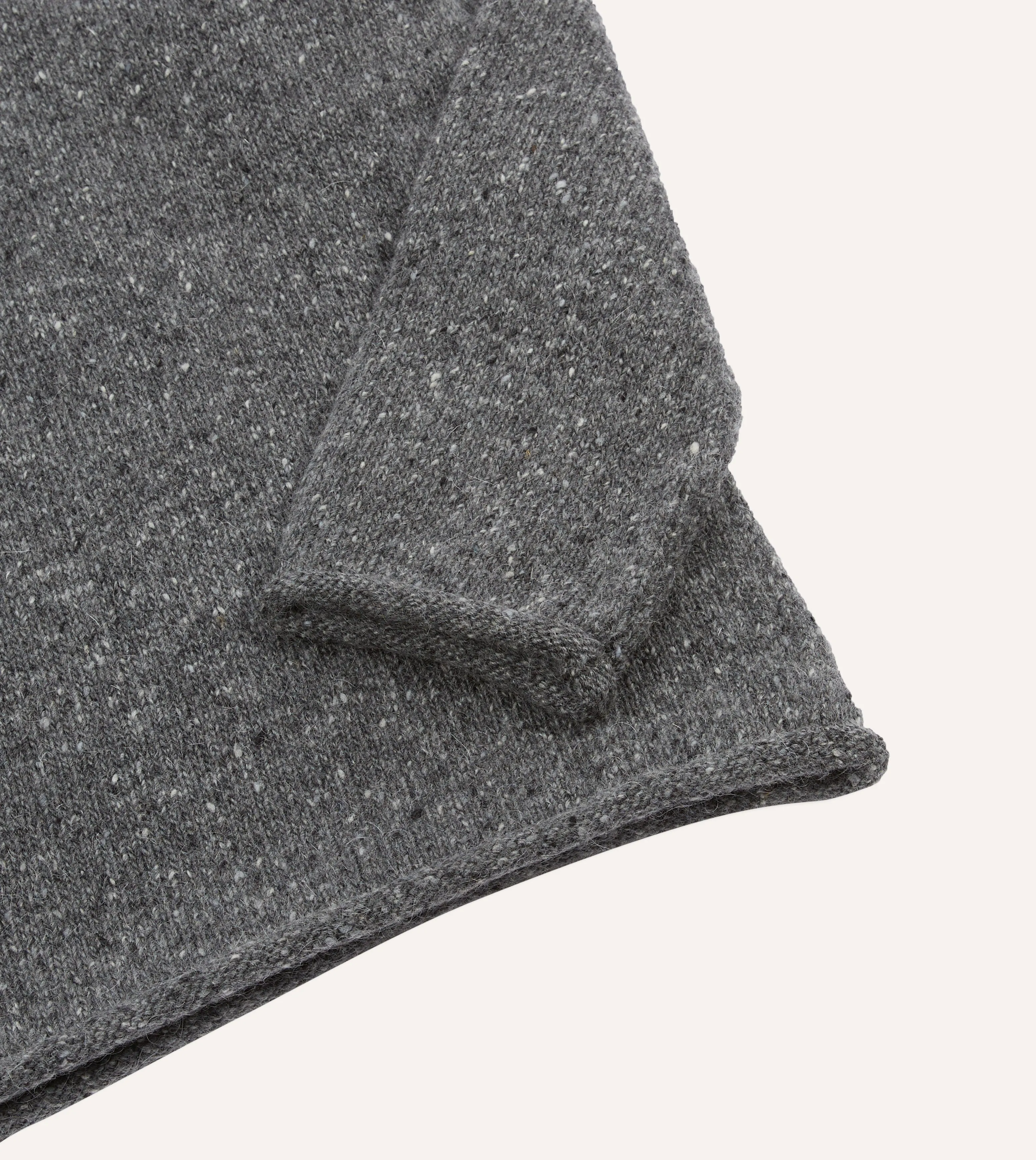 Grey Marl Mohair Wool Mock Neck Jumper