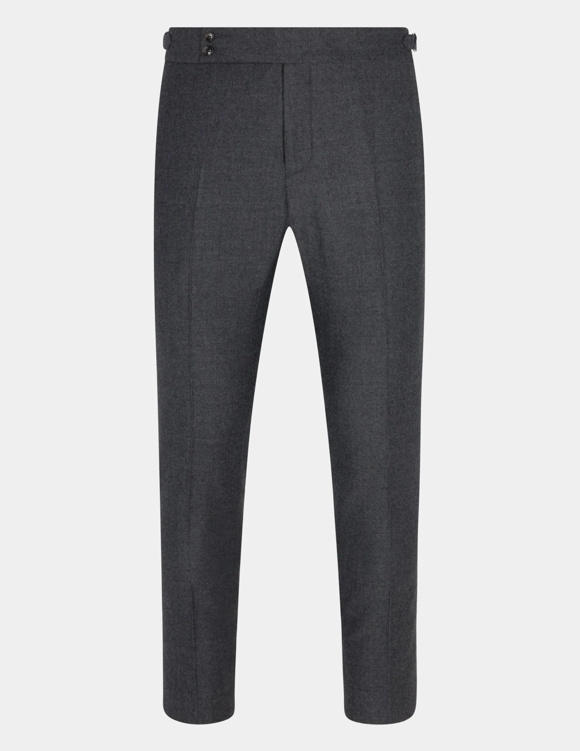 Grey Wool Trousers Double Button