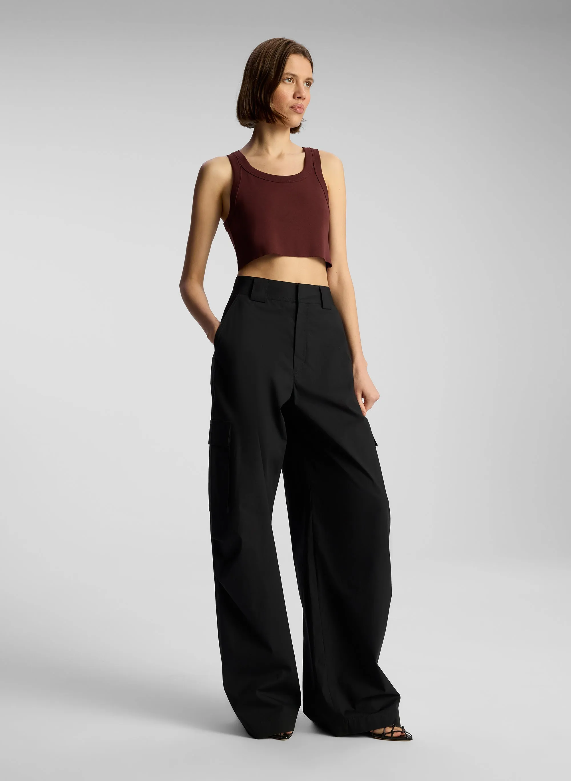 Halsey Cropped Cotton Rib Tank