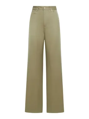 High-waisted cotton trousers