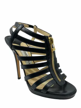 Jimmy Choo Leather Caged Heeled Sandals Size 8