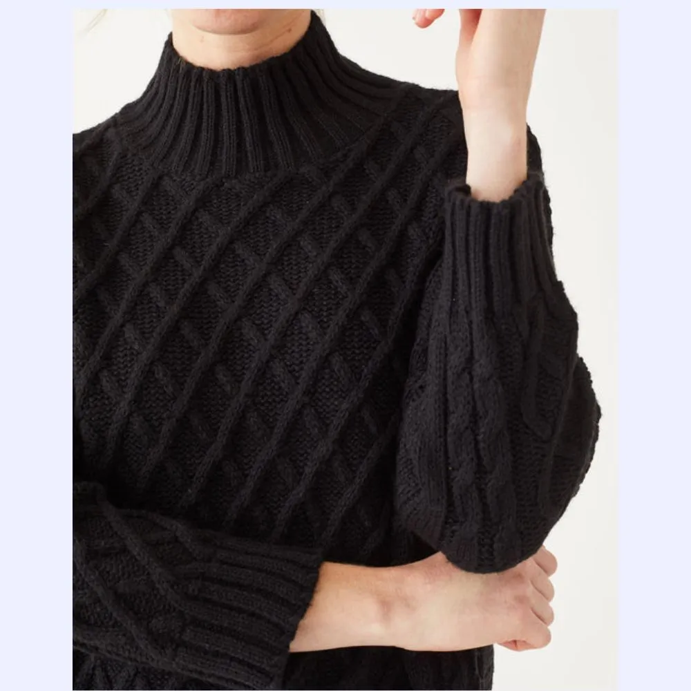 Lattice Turtleneck Sweater