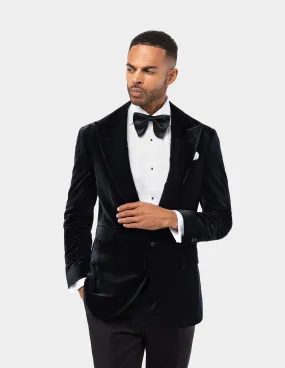 Light Black Velvet Single Breasted Suit