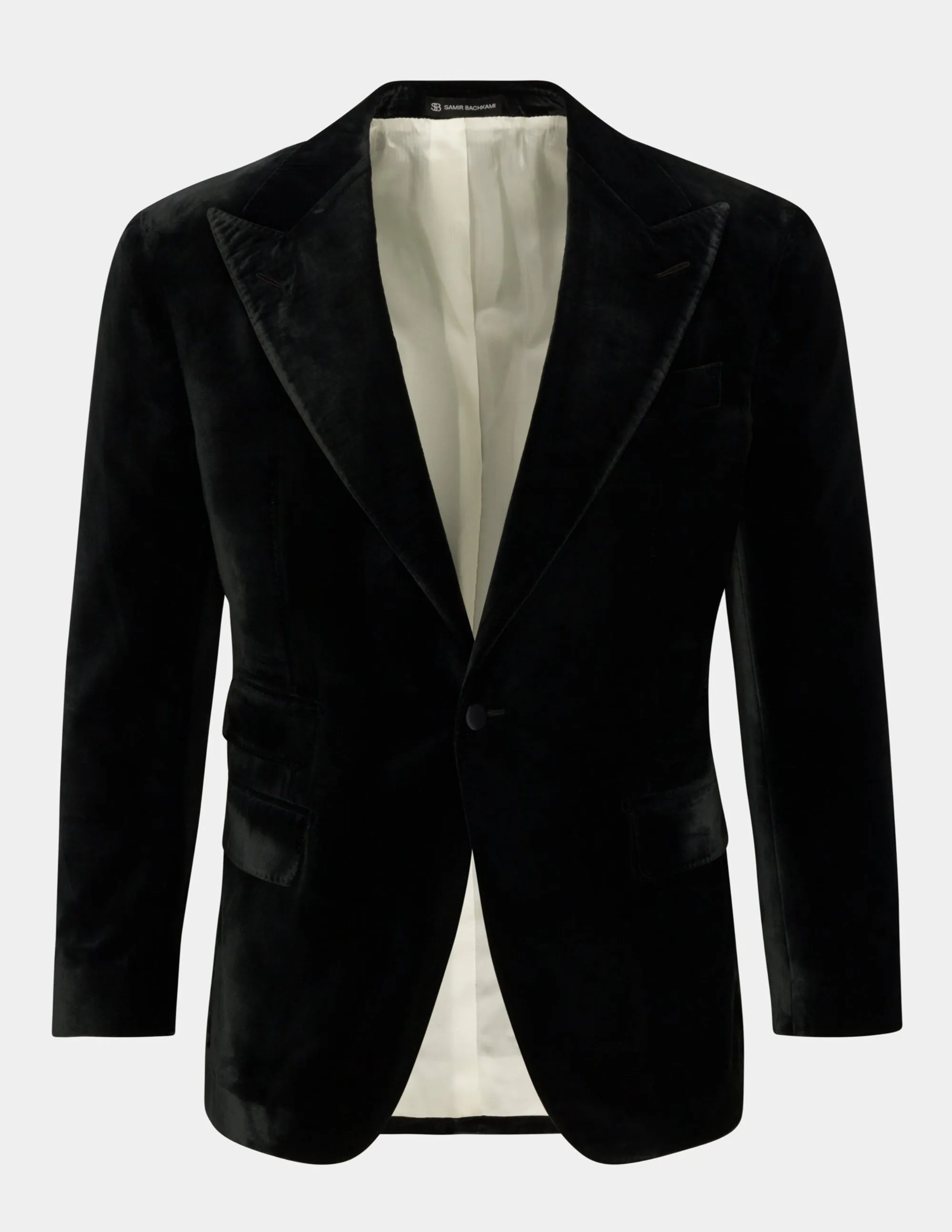 Light Black Velvet Single Breasted Suit