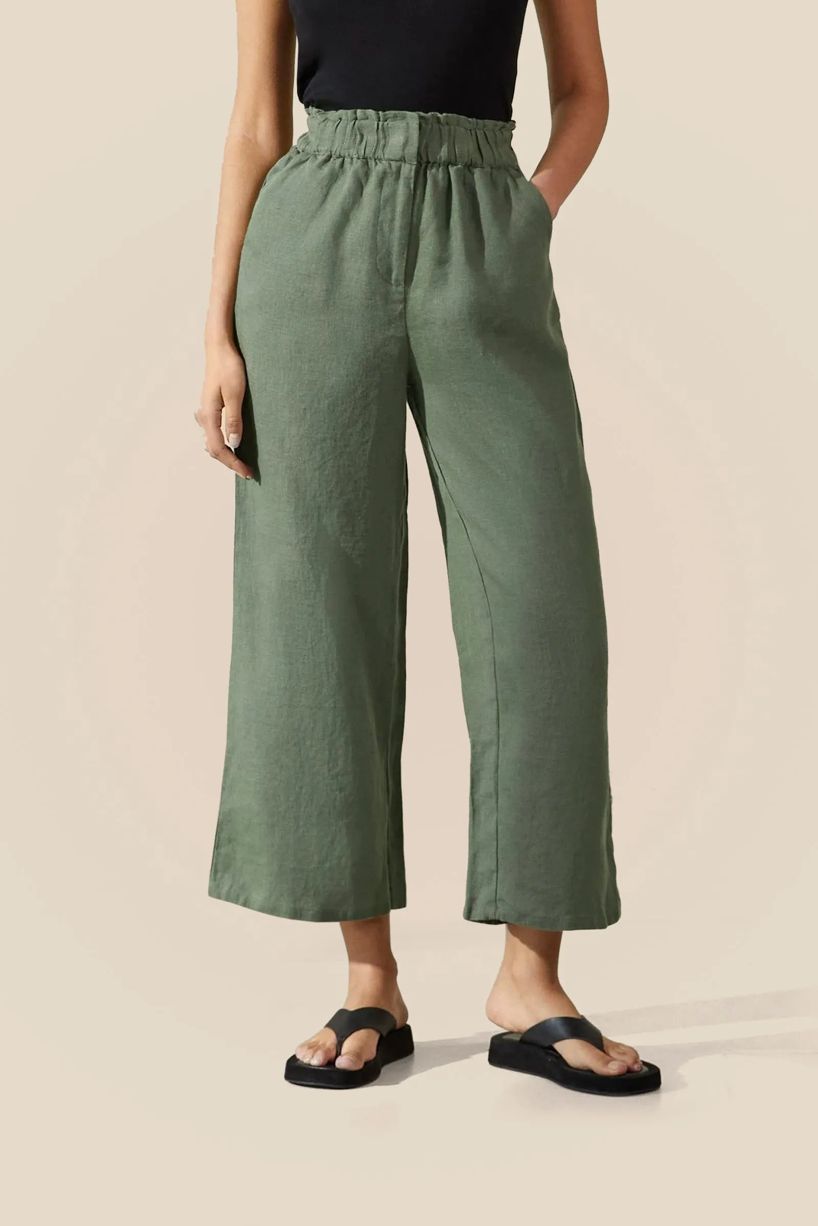 Linen Ruffle Trousers