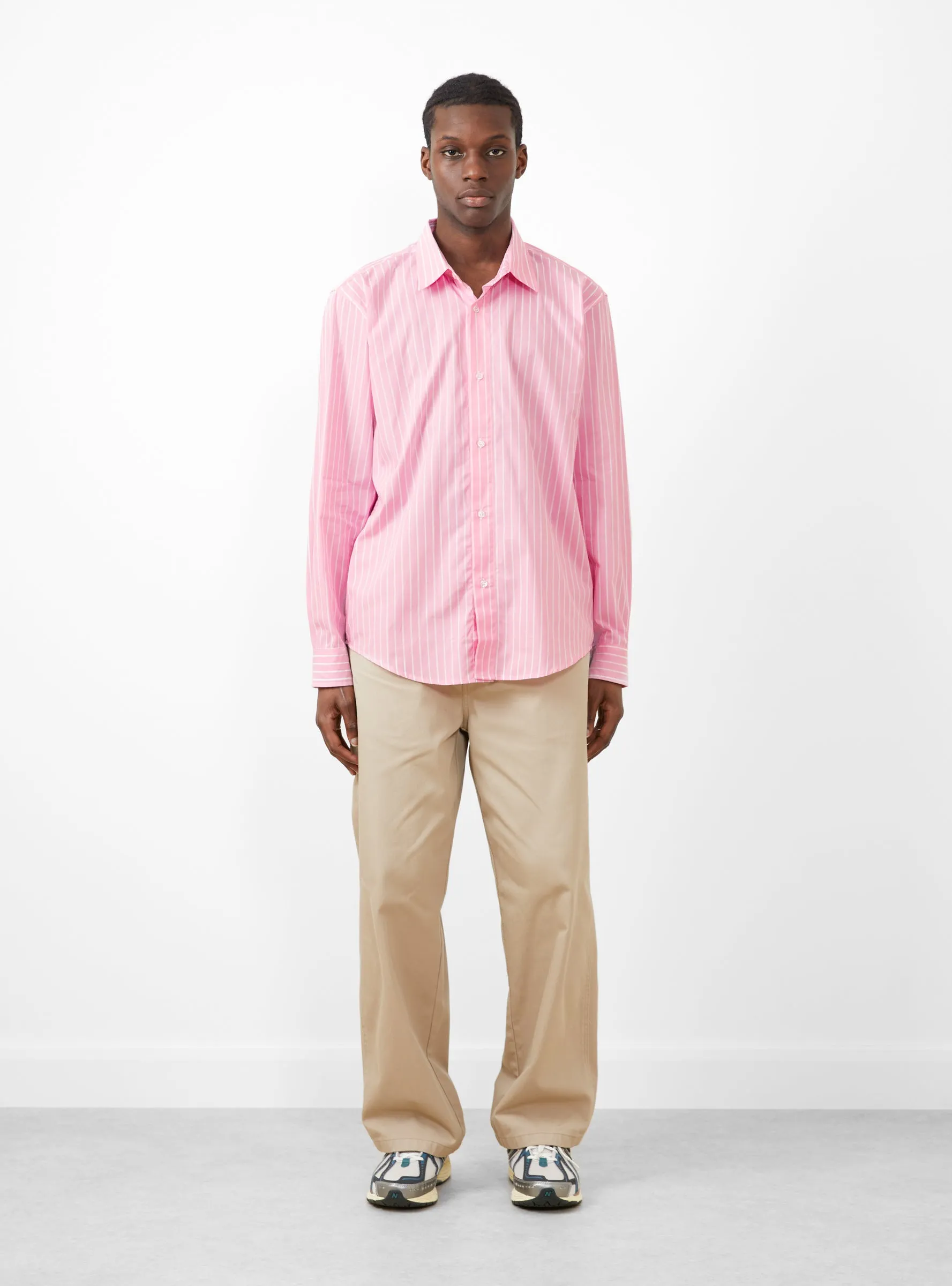 Logo Striped Shirt Pink