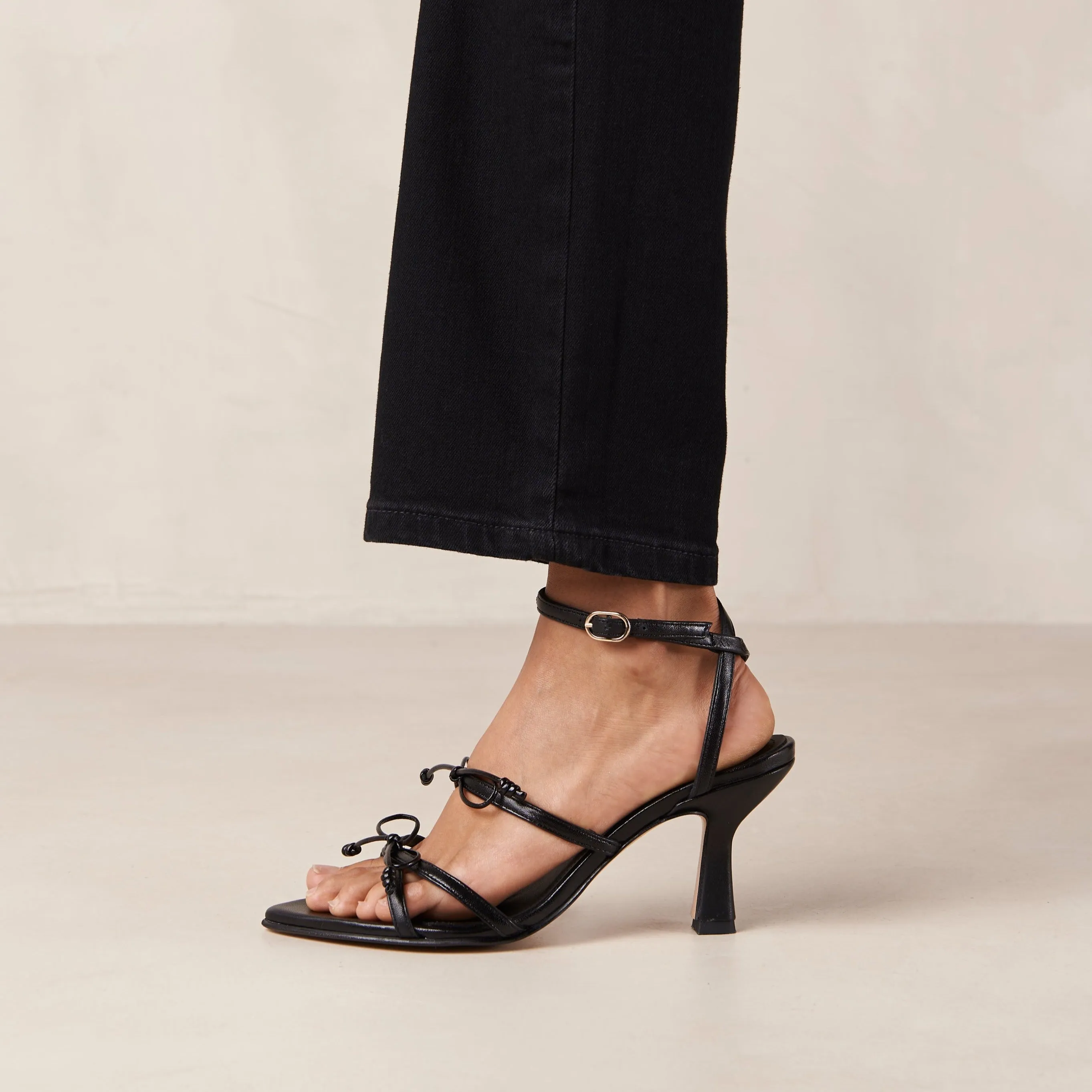 Malia Black Leather Sandals