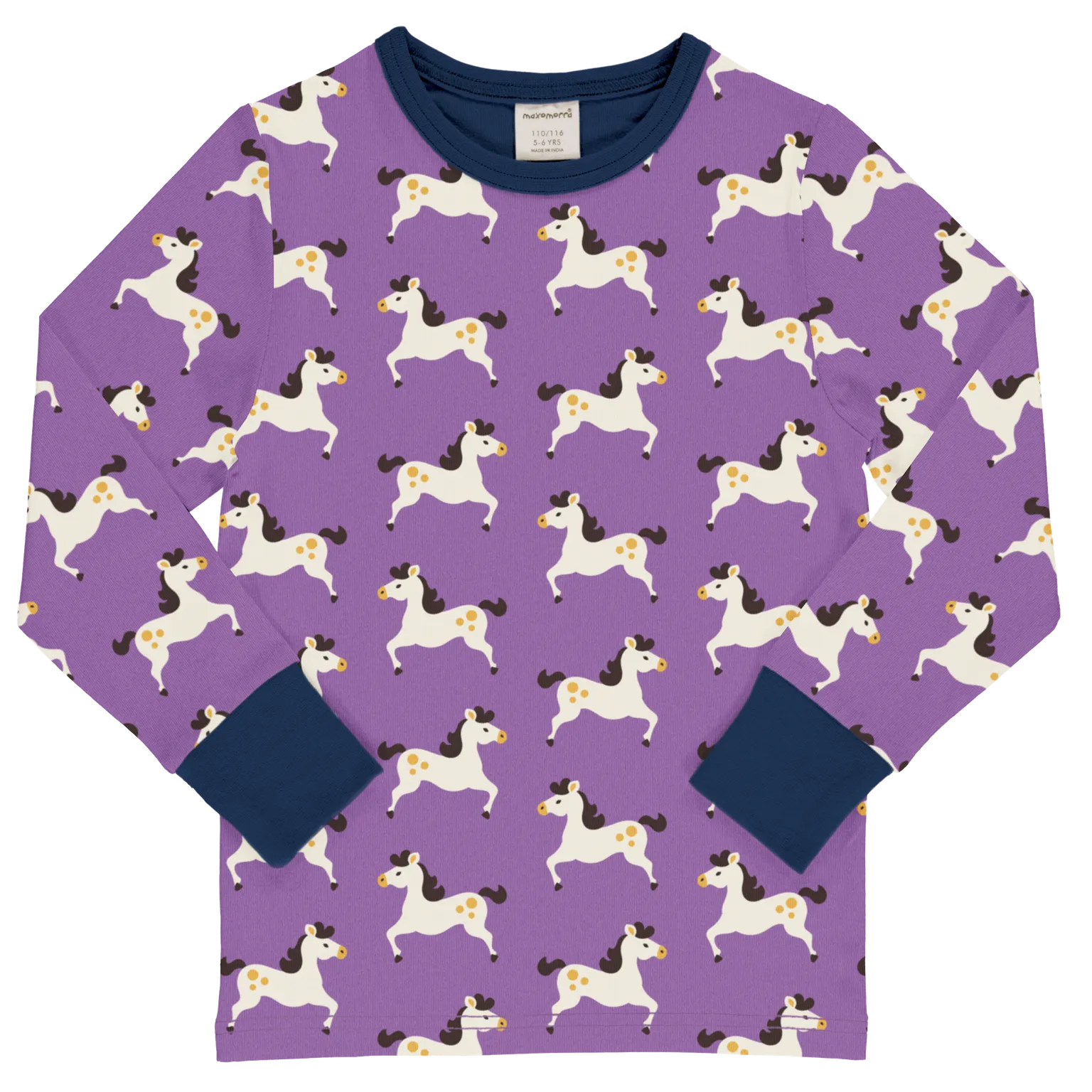 Maxomorra Dream Job Horses Long Sleeved Top