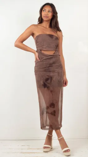 Mesh Tube Dress- Mocha