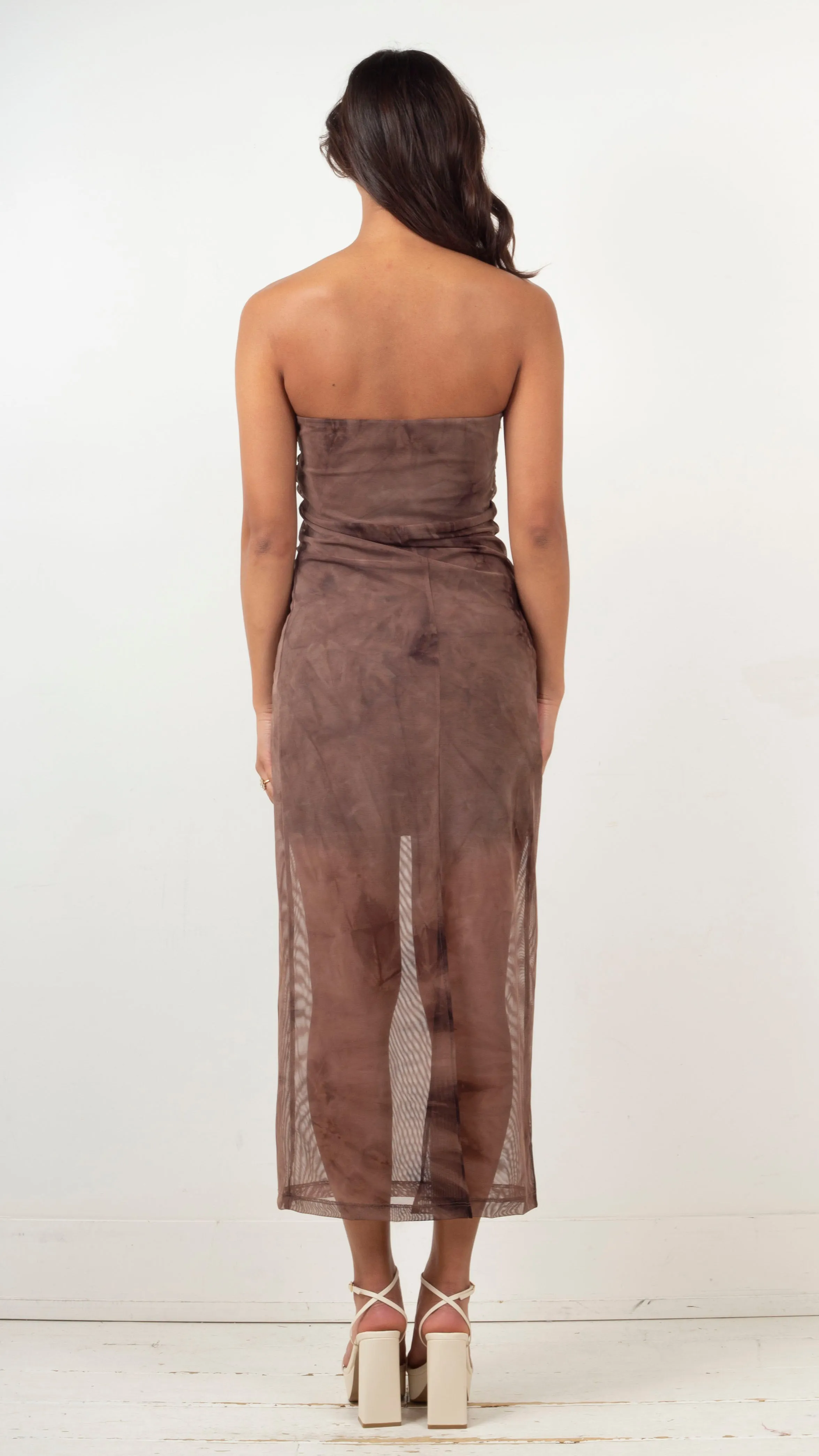 Mesh Tube Dress- Mocha