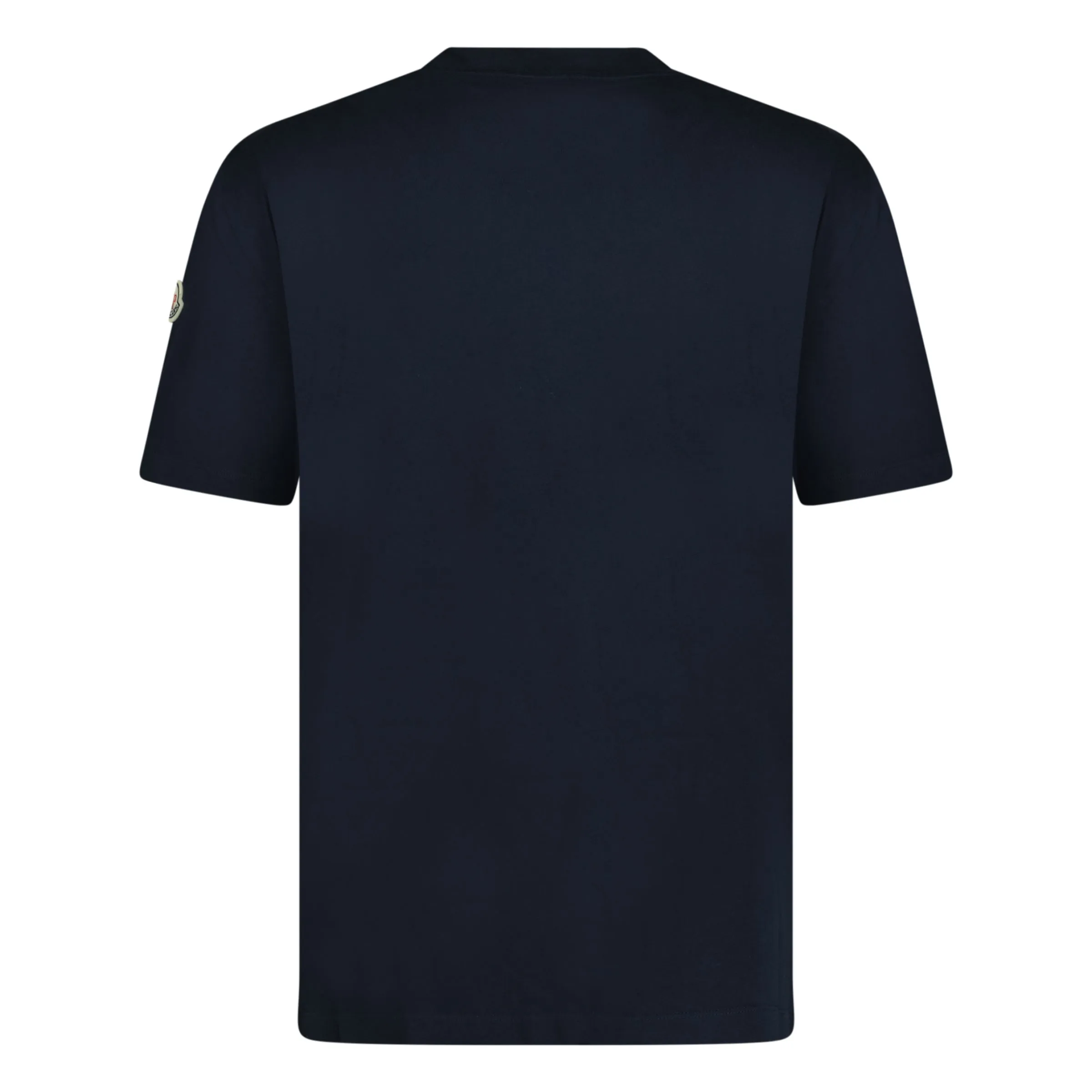 MONCLER LOGO PRINT COTTON JERSEY T-SHIRT NAVY BLUE