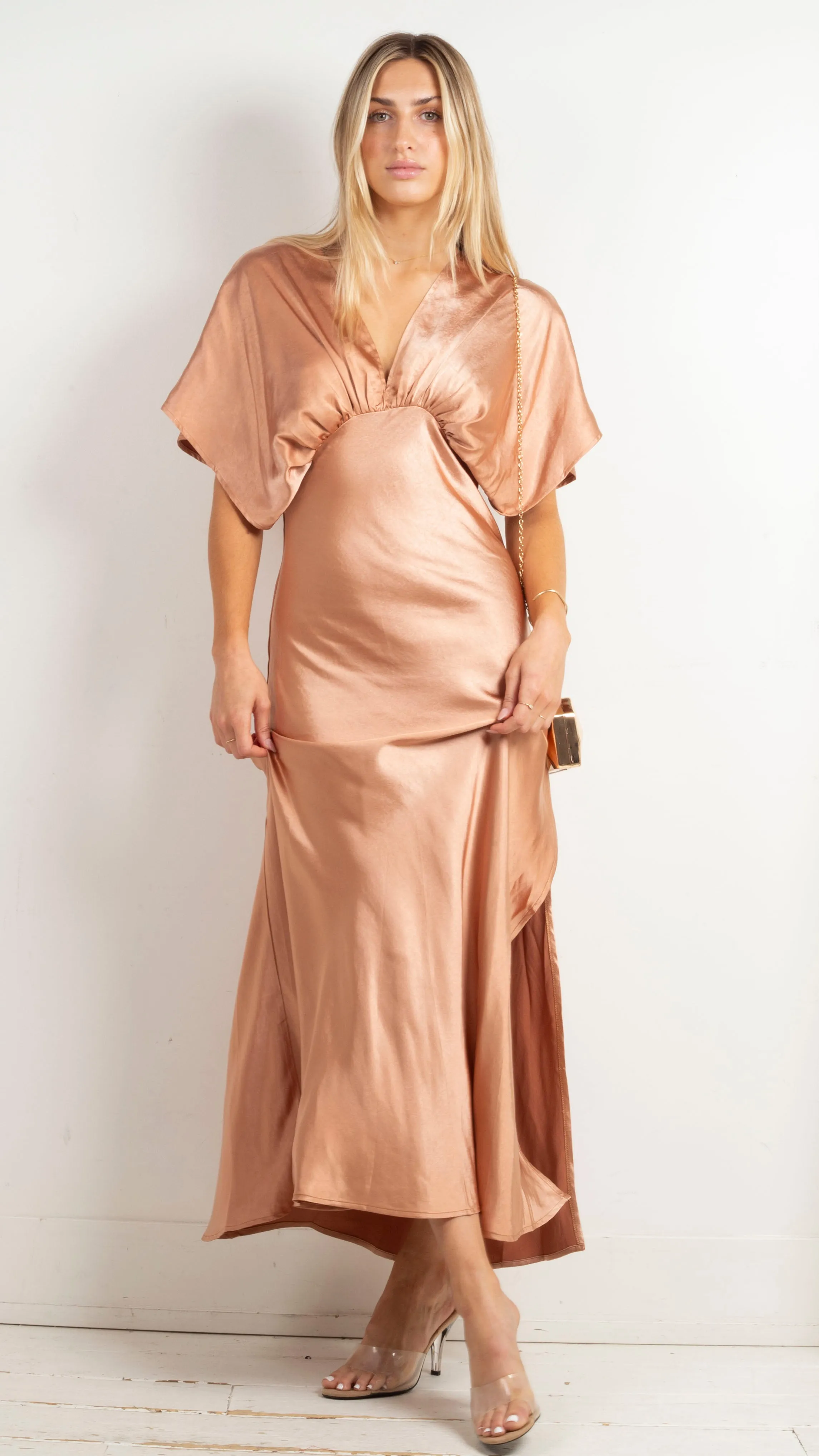 Naomi Flutter Sleeve Umpire Maxi - Golden Sand