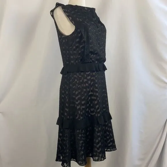 NWT Reiss Black Burniout Velvet Dress