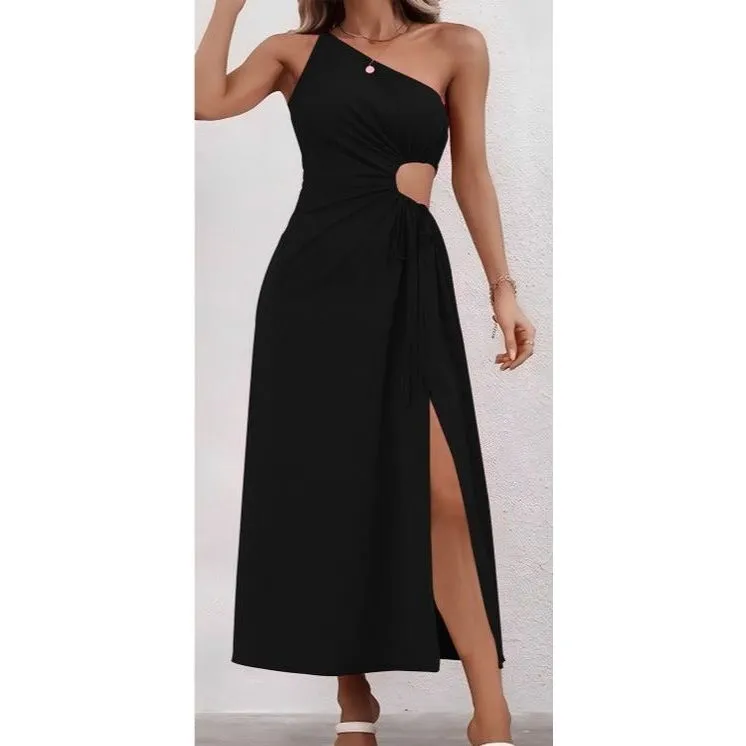 Off Shoulder Side Slit Dress