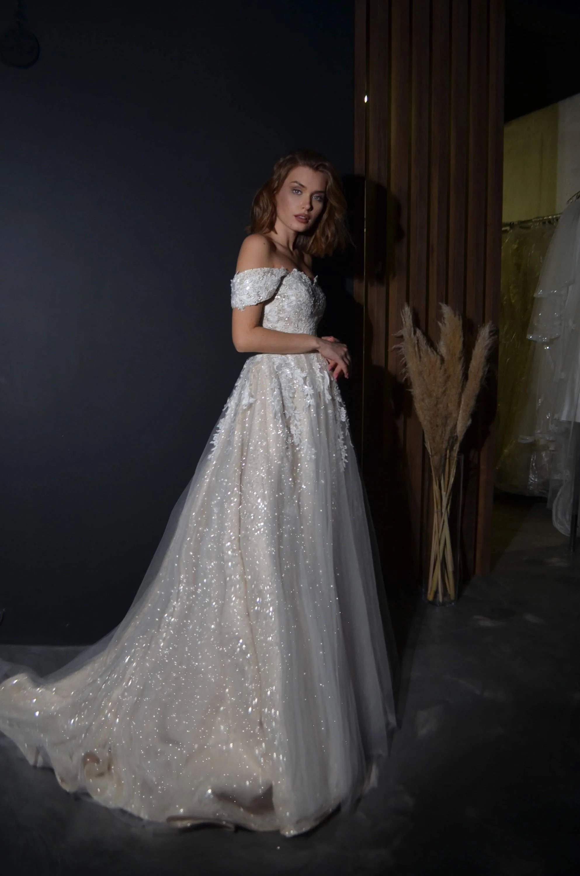 Off-the-Shoulder A-line Wedding Dress Lumy