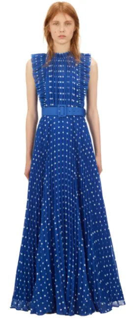 Polka Dot Chiffon Maxi Dress