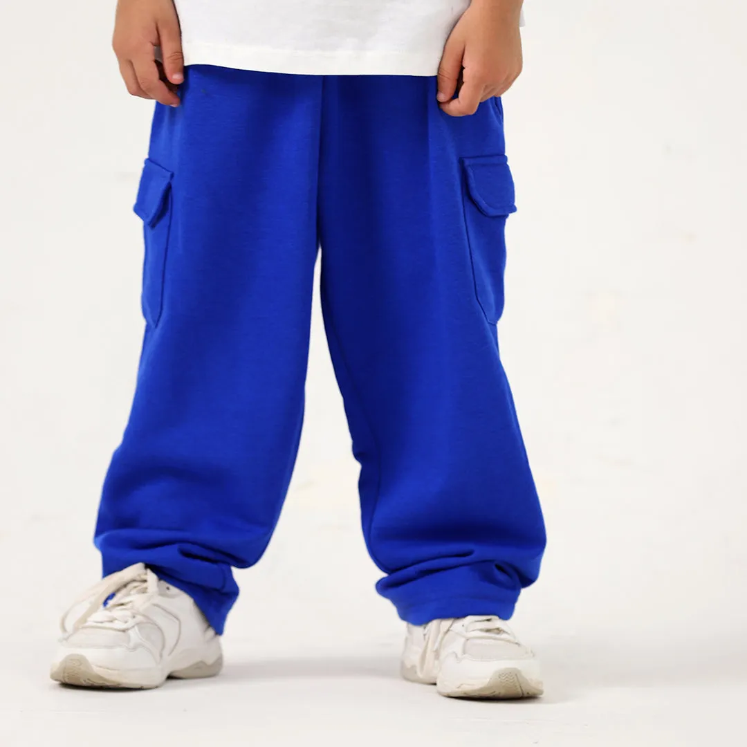 Royal Blue Kids Wide Leg Cargo Trouser