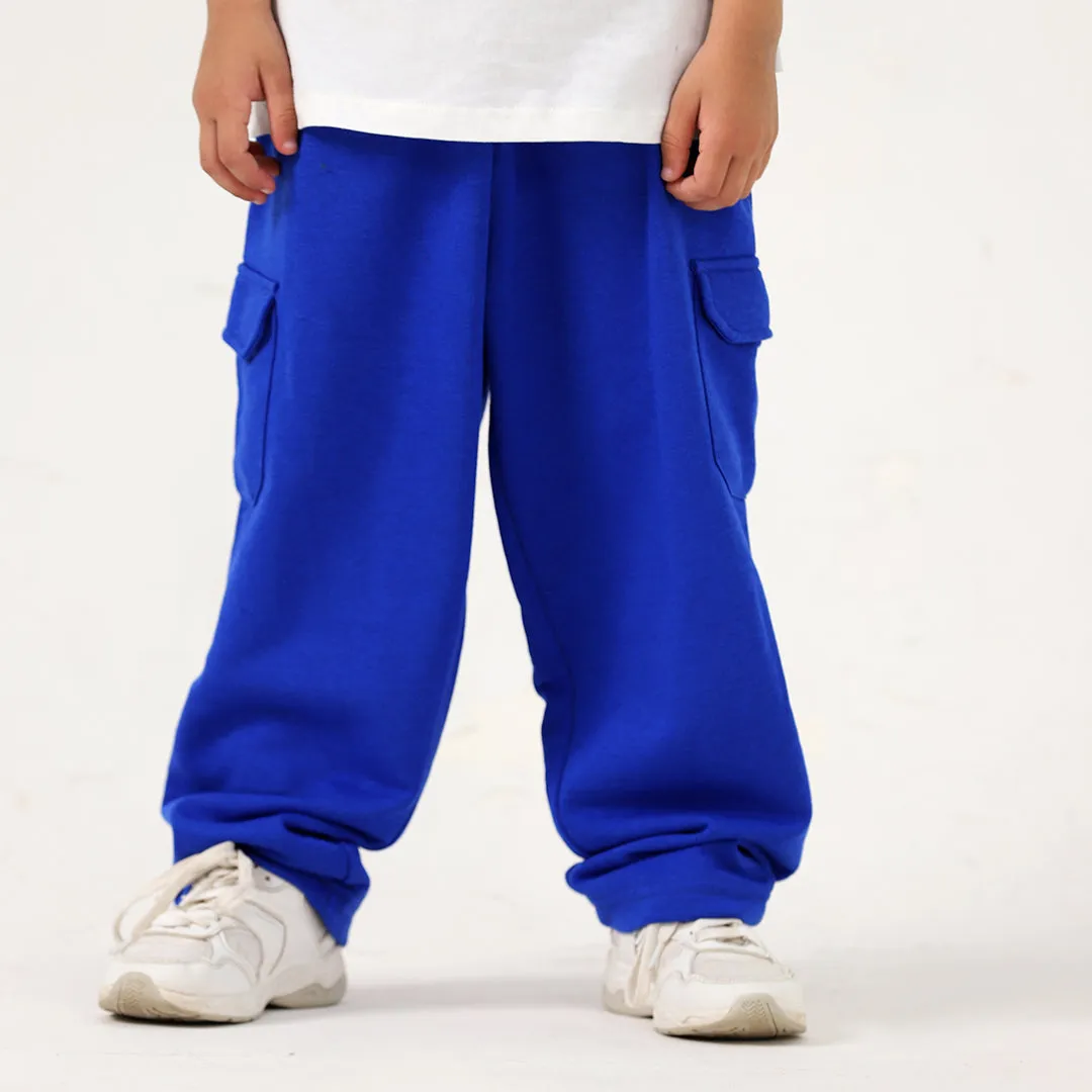 Royal Blue Kids Wide Leg Cargo Trouser